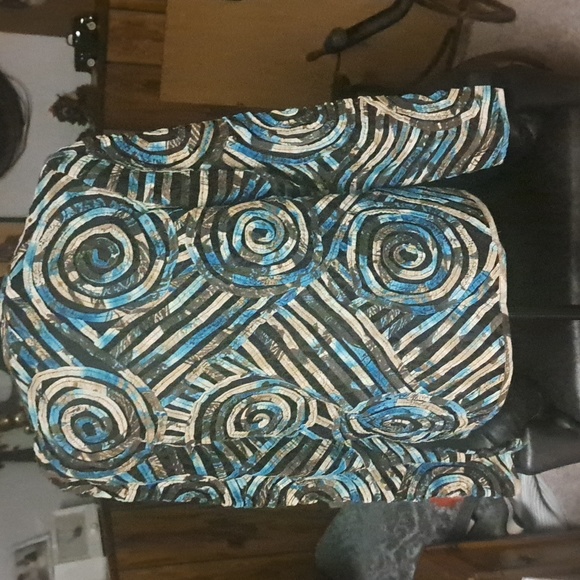 Laura Ashley top. Petite  large. Brown delicate see through lace between swirls - Picture 4 of 5